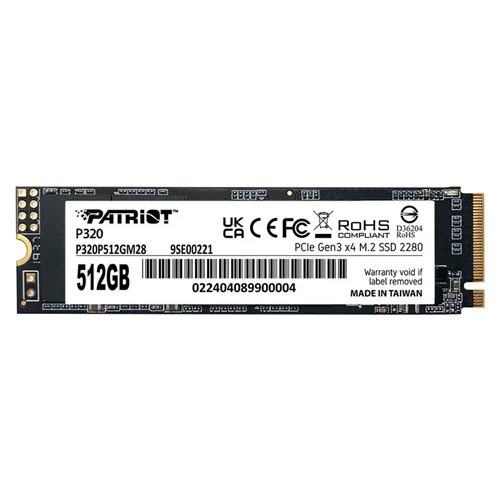 SSD پاتریوت P320 NVMe M.2 ظرفیت 512 گیگابایت